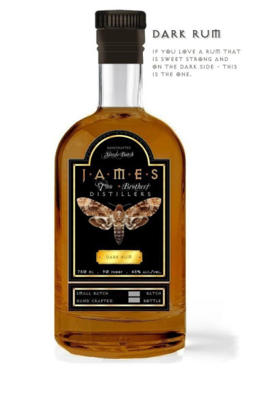 James Distillers Dark Rum - 0.75L - 45%